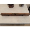 Image 11 : Wooden carpenter's level with brass fittings and inset bubble vial, featuring two viewing windows. T