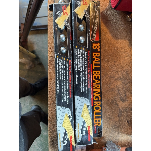 Two 18-inch ball bearing rollers by WorkMaster. Designed for smooth operation with ball bearing cons