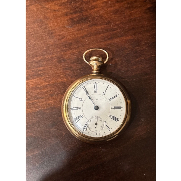  vintage Waltham Appleton Tracy Pocket Watch featuring a specialized Canadian 24-hour dial and a gol
