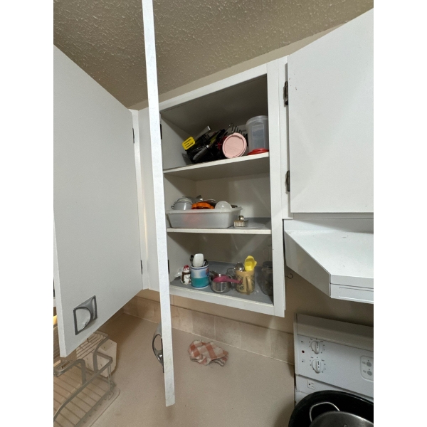 all three cabinets, all contents included