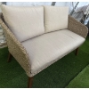 Image 9 : Mid Century Modern Style Outdoor Living Wicker Furniture w/Cushions  Two Seater Sofa & Two Arm Chair