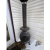 Image 1 : This item is a cast iron wood-burning chiminea, designed for outdoor heating on patios or in gardens
