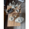 Image 4 : Two glass oil lamps, a metal two-arm candelabra, a ceramic or metal pharaoh-themed ashtray, a glass 