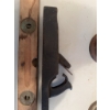 Image 6 : Wooden carpenter's level with brass fittings and inset bubble vial, featuring two viewing windows. T
