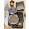 Image 1 : Baking sheets, original Aunt Jemima figurine, whiskey decanter, and muffin trays, serving trays, bak