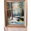 Image 3 : This is a vintage oil painting by the American artist Phillip Cantrell. 
The artwork depicts a winte