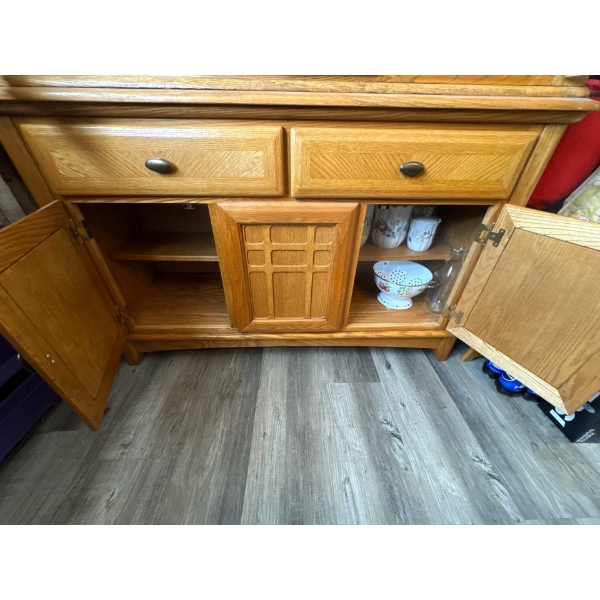 All contents of cabinet China cabinet in bottom included.