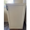 Image 1 : White kitchen cabinet. 23 inches wide by 39 inches high with black curved handle