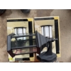 Image 3 : 2 brand new outdoor lanterns, a lot of pool cues, a vintage wash and iron board, and a full tote of 