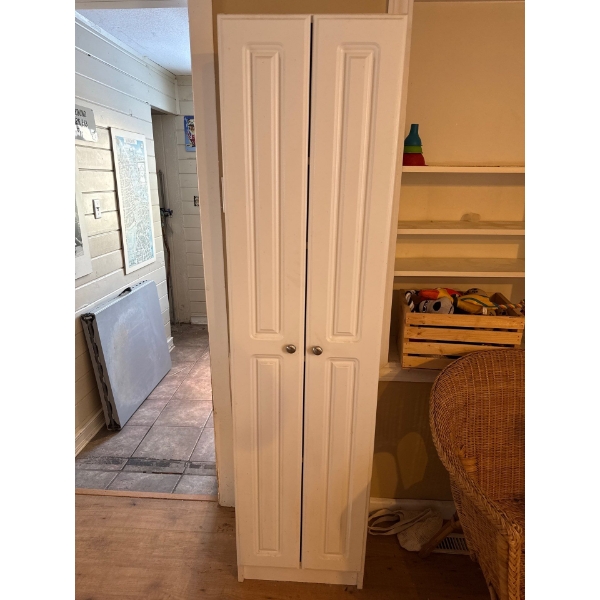 Cabinets dimensions are 18 wide by 71 and a half tall by 15 and a haLF .