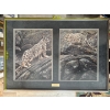 Image 2 :  limited edition lithograph print titled "High & Dry" by artist R.V. Stanley, featuring snow leopard