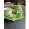 Image 1 : Vintage Royal Winton Grimwades green rosebud breakfast set with gold edging