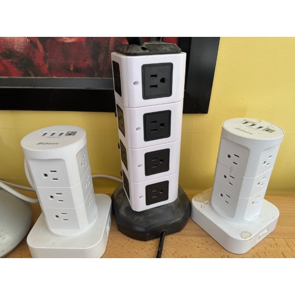 3 surge protector power strip towers, specifically of the brand Mifaso based on the label. 
These to