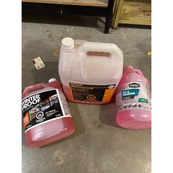 3 jugs of winterproof RV marine minus 50 antifreeze