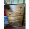Image 1 : Nice wooden dresser with contents included. Dimensions are 29in wide, 47in tall and 17in deep.