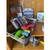 Image 2 : Great condition bookshelf with all contents included. Two portable camping lights, weigh scale, 60 w