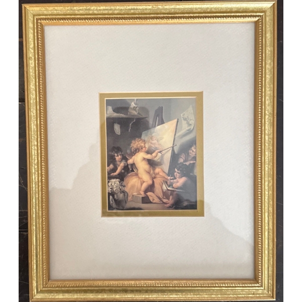  framed print titled "Allegory of Painting" (or "Cherubs: Painting") by Swiss Neoclassical artist An