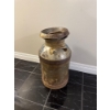 Image 1 : Original milk can  vintage metal milk can with a cylindrical body and a rounded lid.