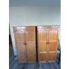 Image 1 : Two wooden cabinets or kitchen pantries, all contents included. Dimensions are 32 wide by 60 tall by