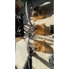 Image 7 : Wrought Iron Chandelier With Amber Glass Shades, 2-Tier, 38" x 26"