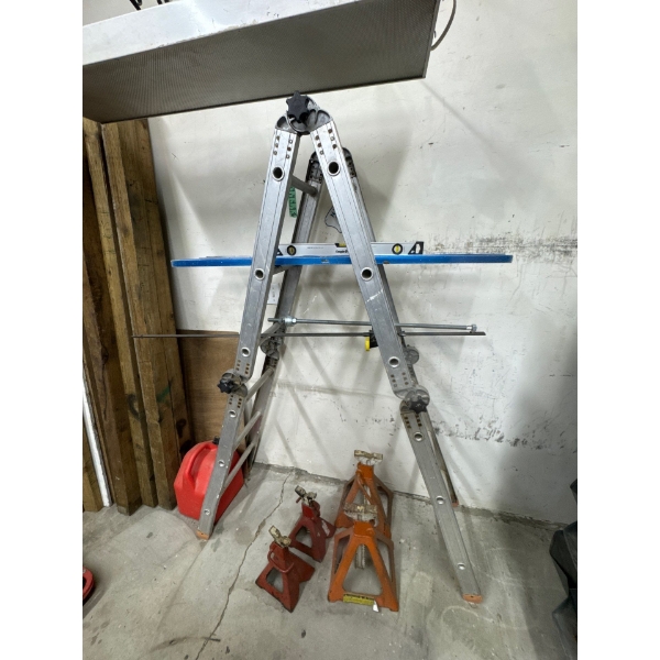 Folding ladder, six foot, folds to 12 feet