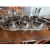 Image 1 :  Dorothy Thorpe silver fade roly poly barware set from the mid-century modern era, featuring embosse