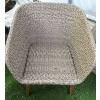 Image 4 : Mid Century Modern Style Outdoor Living Wicker Furniture w/Cushions  Two Seater Sofa & Two Arm Chair