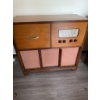 Image 3 : Marconi A.C. Combination Radio-Phonograph Model 368, wood cabinet with integrated radio dials and ph