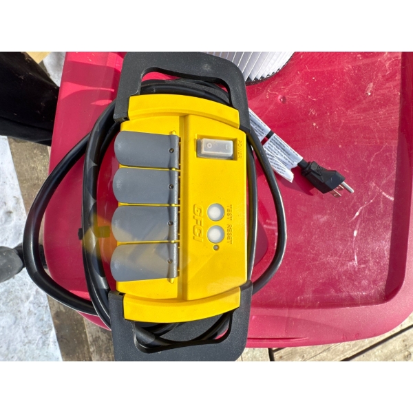  Woods Pro 4644 4-Outlet GFCI Power Block. 
Safety Features: Includes built-in GFCI (Ground Fault Ci