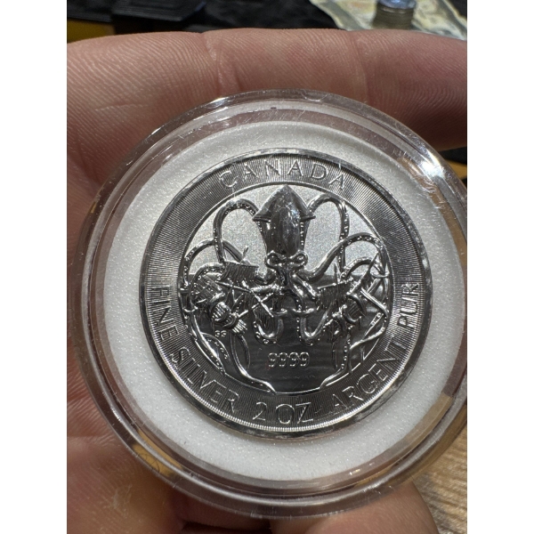2 OZ 9999 KRAKEN SILVER COLLECTABLE RCM BULLION