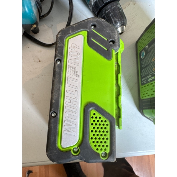 Greenworks 40V Lithium-Ion Battery, likely a 2.0Ah or 4.0Ah model designed to power various cordless