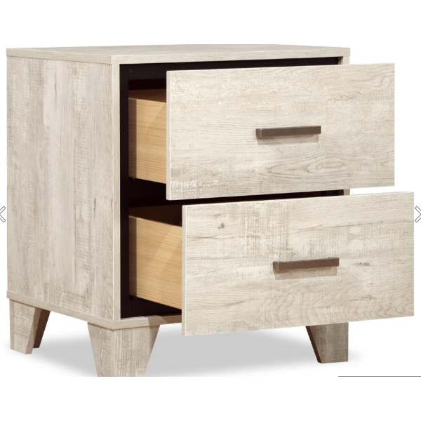 Arbor Bedside 2-Drawer Nightstand, 20.1"W x 23.8"H - Driftwood White