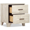 Image 1 : Arbor Bedside 2-Drawer Nightstand, 20.1"W x 23.8"H - Driftwood White
