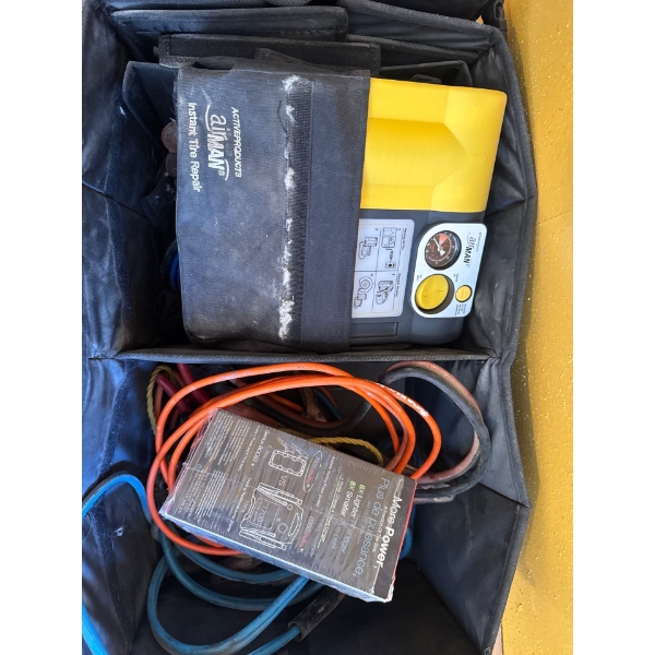Box with extension cords, good for having in the back of your vehicles, items also included are an A