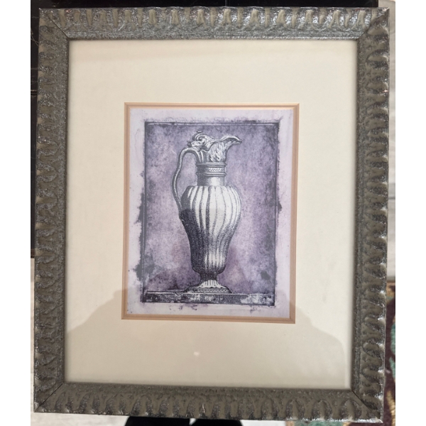 Framed print titled "Design for a Vase. Plate 17 from 'Suite des Vases'" by Benigno Bossi after a de