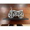 Image 2 : decorative aluminum motorcycle figurine, often described as a handmade or vintage-style collectible 