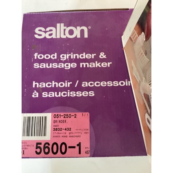 This is a Salton Meat/Food Grinder (model GR1649). 
It is designed for making homemade sausages and 