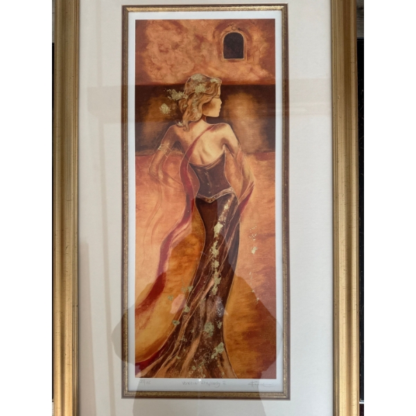 framed limited edition giclée print titled "Venetian Rhapsody I" by artist Charlotte Atkinson. 
