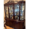 Image 3 : This mahogany china cabinet features glass doors, mirrored back, and interior glass shelving for dis