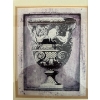 Image 2 :  framed etching or print of an antique decorative vase, likely an 18th-century work in the style of 