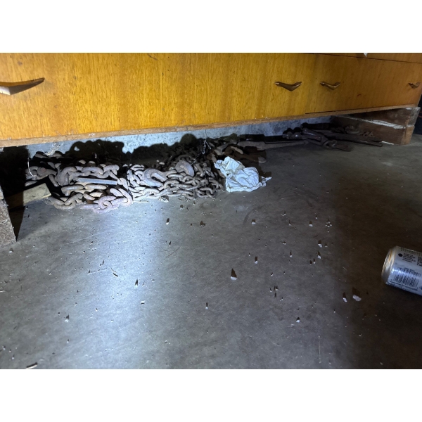 Chains for chaining  to trailers. All chains under the shelf included.