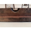 Image 2 : Wooden carpenter's level with brass fittings and inset bubble vial, featuring two viewing windows. T