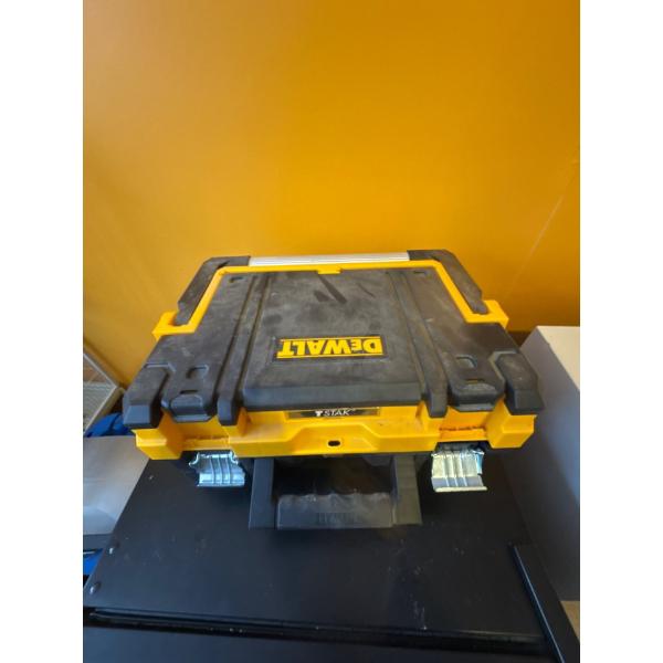 Very nice, heavy duty DeWalt battery charger toolbox, full of screws and a charger base