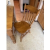Image 7 : Wood dining table with turned legs and single drawer, includes two matching wooden spindle-back chai