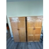 Image 3 : Two wooden cabinets or kitchen pantries, all contents included. Dimensions are 32 wide by 60 tall by