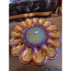 Image 1 : vintage, carnival, glass, devilled eggs, carnival glass, serving dish and vintage Indiana glass hen 