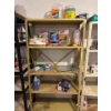 Image 1 : Metal shelving unit with all contents included, Shelving unit is 35.5in wide 69in tall and 15.5in de