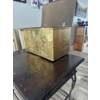 Image 3 : vintage embossed brass and wood magazine rack or fire bucket, likely made in England during the mid-