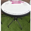 Image 2 : Round Outdoor Bistro Style Table w/Two Wicker Chairs & Metal Matte Frame