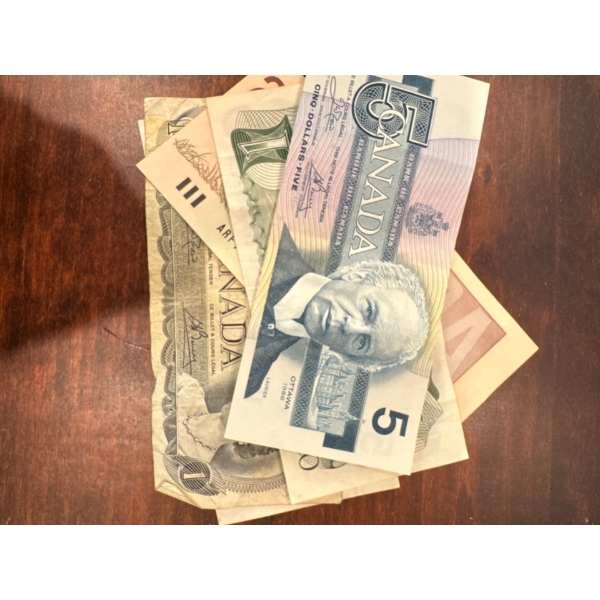 $10 worth of various years bills.